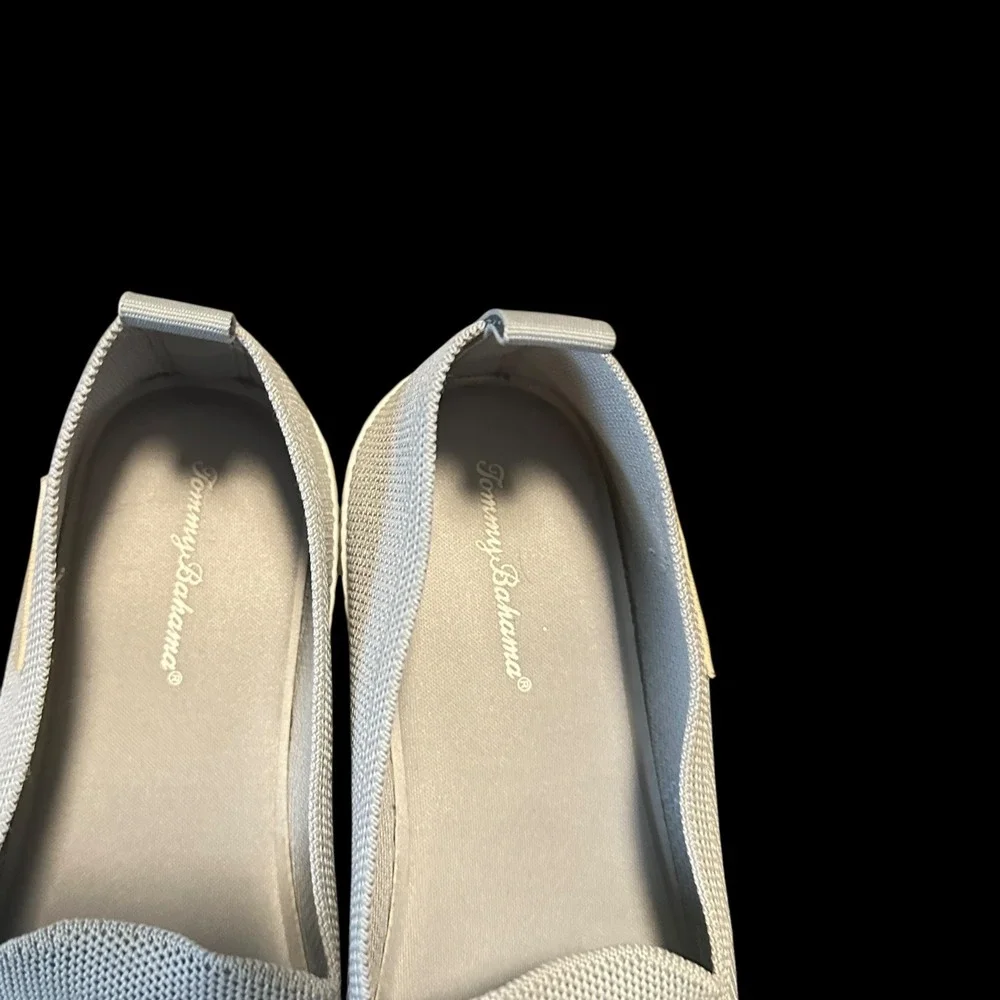 Tommy Bahama Womens Slip On Knit Sneakers Light Gray Comfort Casual‎ Shoes